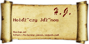 Holéczy János névjegykártya