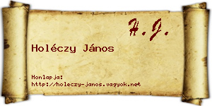 Holéczy János névjegykártya