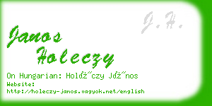 janos holeczy business card